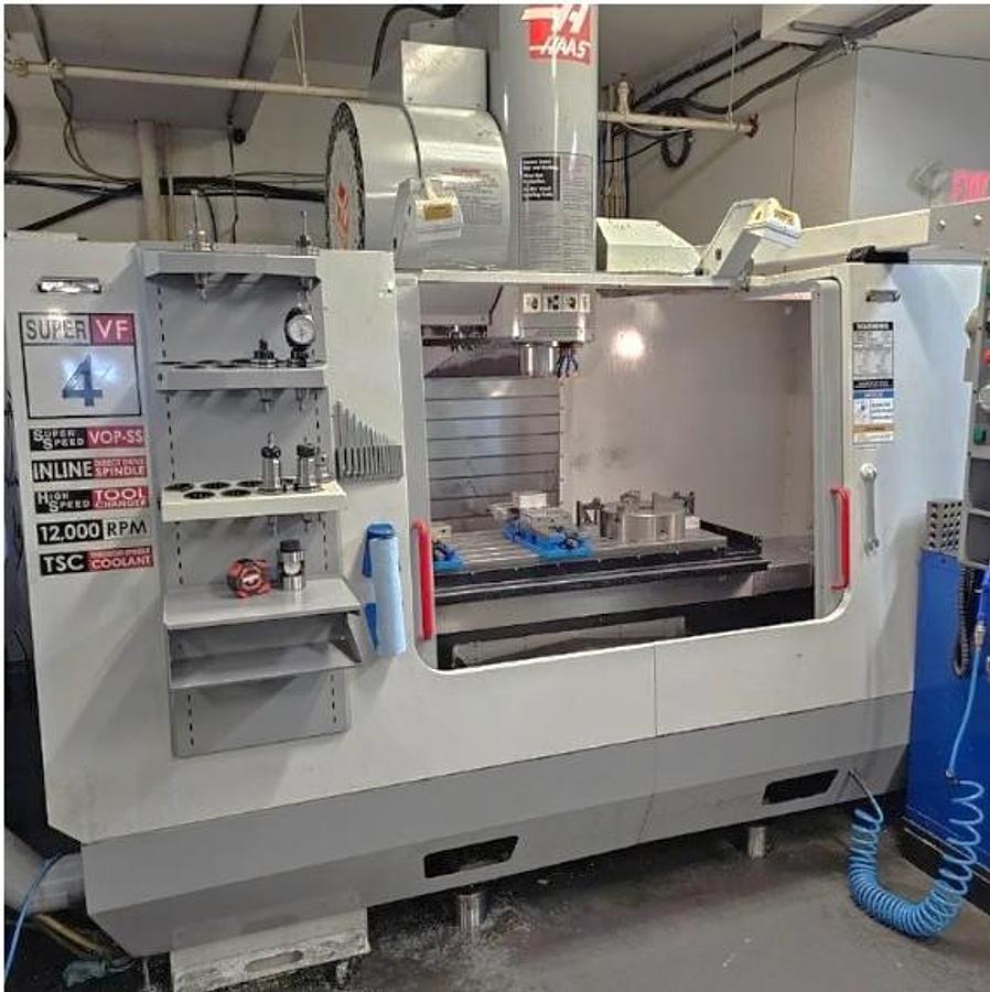 Used 2004 Haas VF4SS with Haas HRT-A6 4th Axis Rotary Table, Coolant Thru Spindle, PCool, Auger and more 