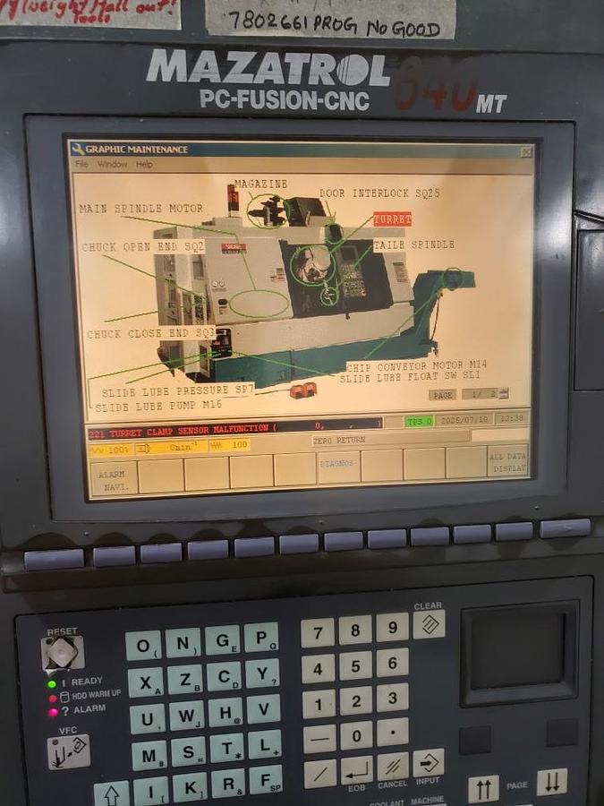 Used 1999 Mazak Integrex 200Y 5 Axis Mill/Turn Lathe with 10,000 RPM Mill Tools