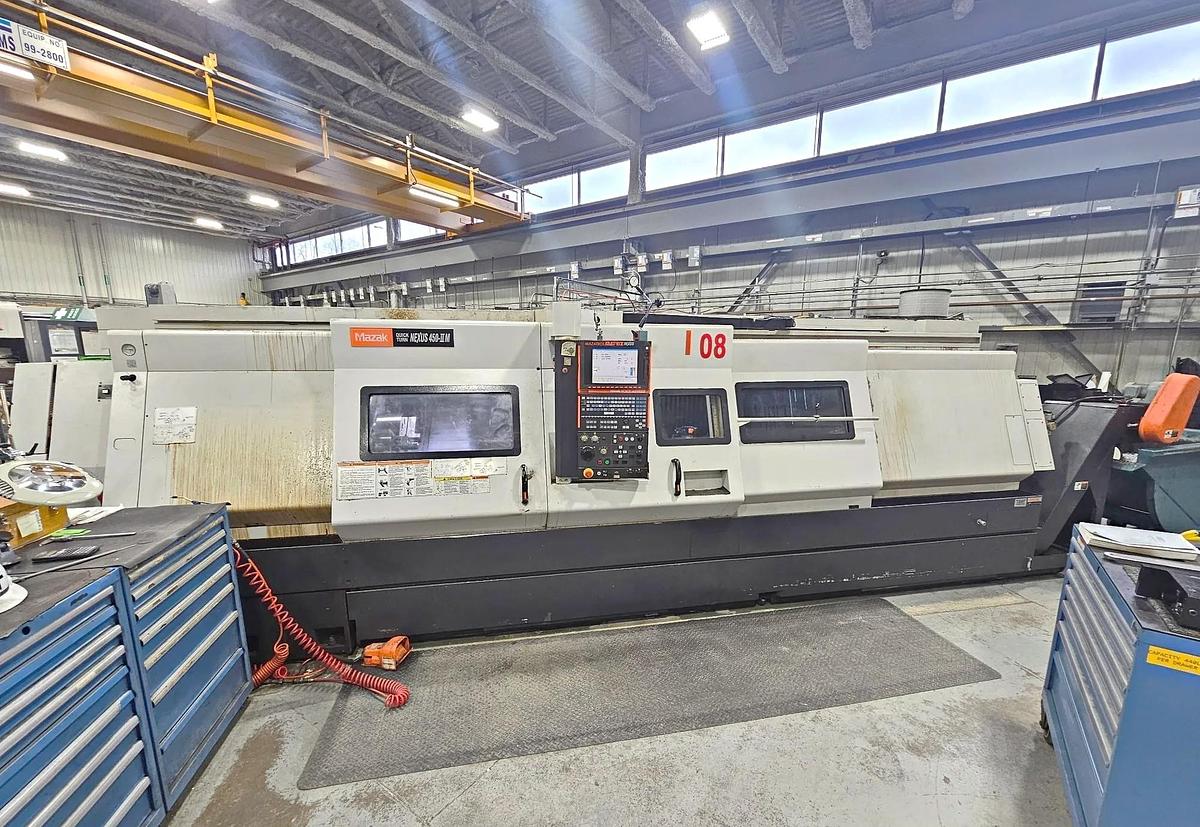 Used 2007 Mazak Nexus QTN 450-IIM/3000 with Full C Axis Spindle Rotation, Milling Capable, 18" Hyd Chuck, 6" Bar Capacity, 120" cc