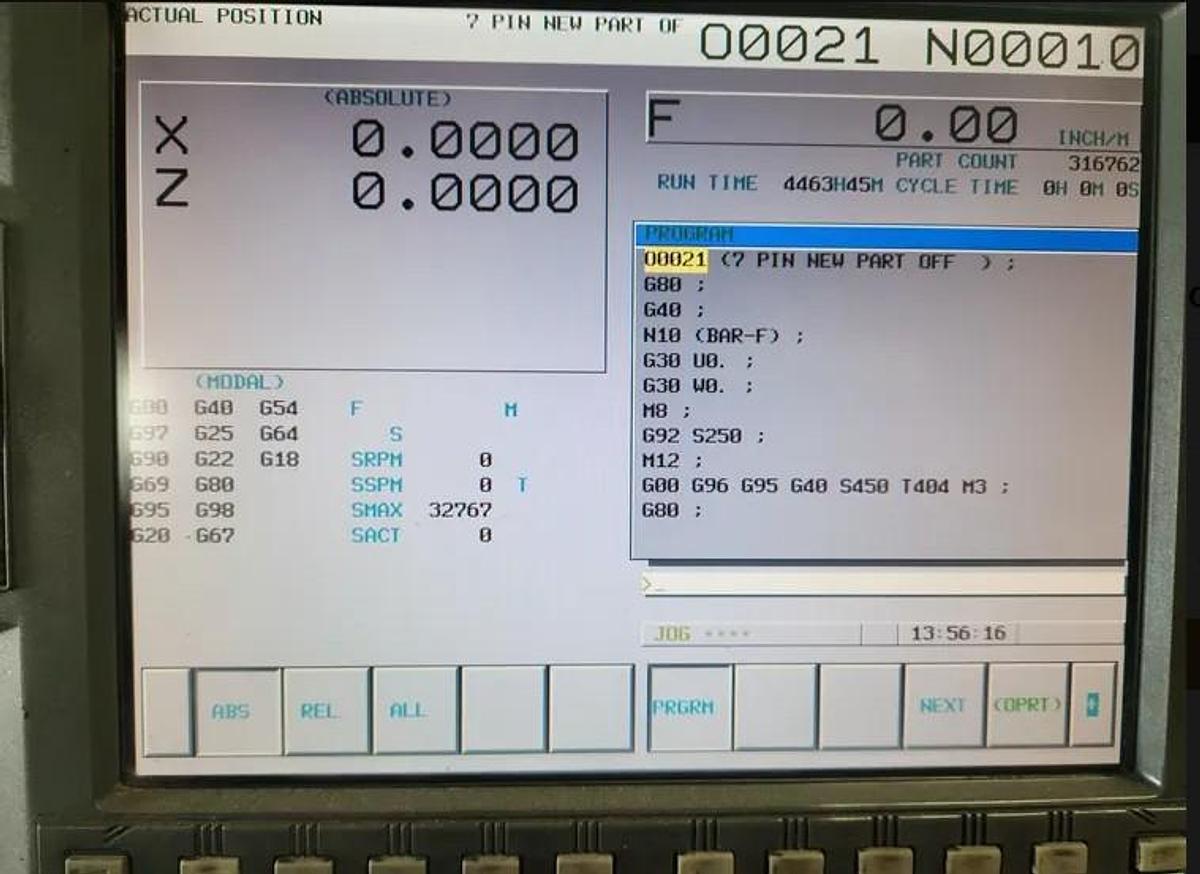 Used 2006 Romi M33 x 80" Oilfield Type Hollow Spindle Lathe with 10.5" Bore, Steady Rest, Chip Conveyor, Tailstock