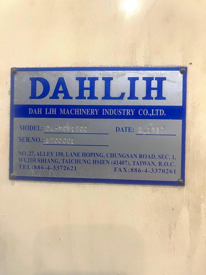 Used 1997 Dahlih MCV-1700 Heavy Duty VMC with Boxed Ways, Geared Head, Side Mounted Tool Changer, Fanuc 0M Control
