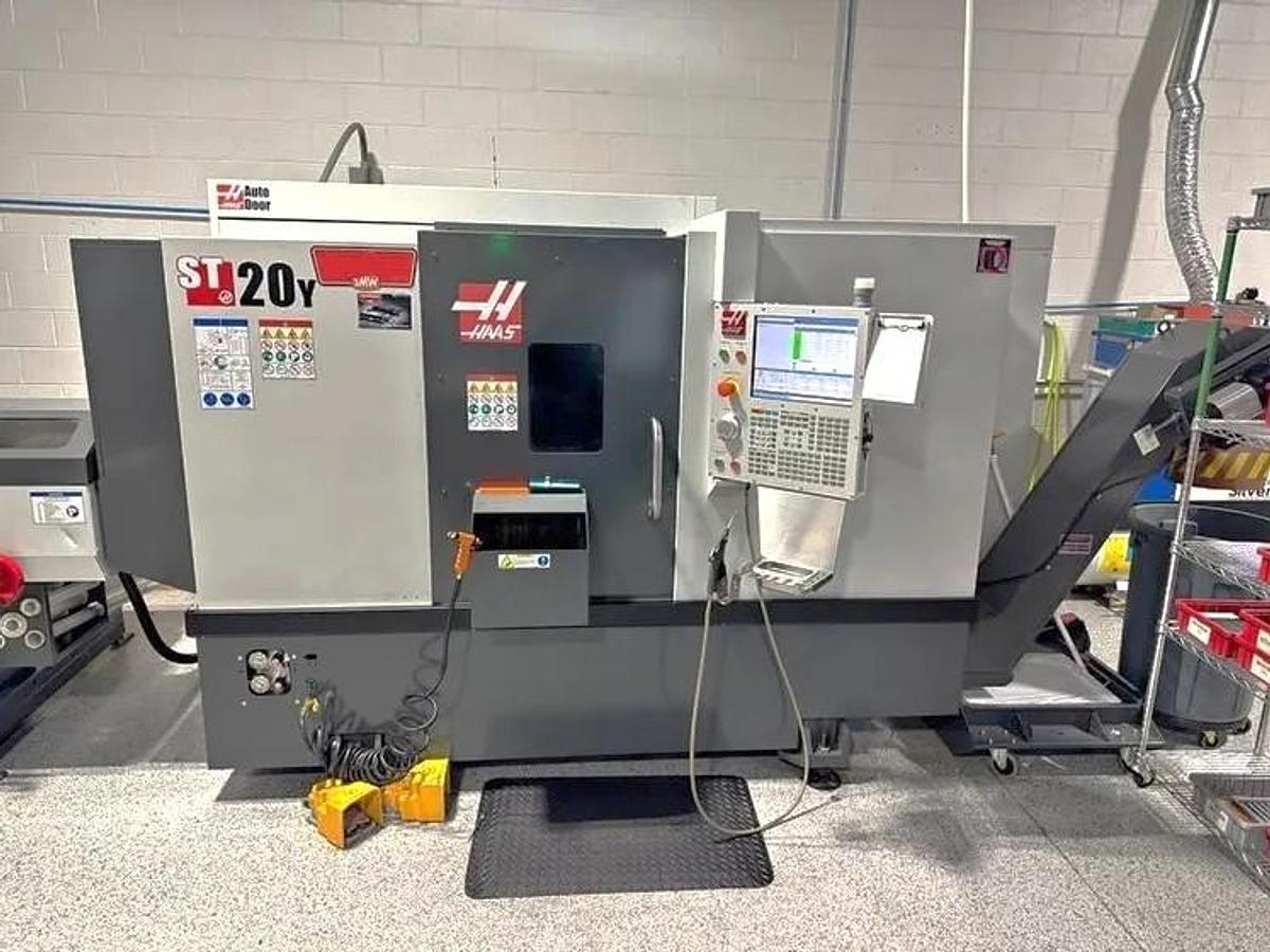 Used 2019 Haas ST-20Y with Subspindle, Milling, Y Axis, Haas Barfeeder, Chip Conveyor, Parts Catcher, LOW HOURS