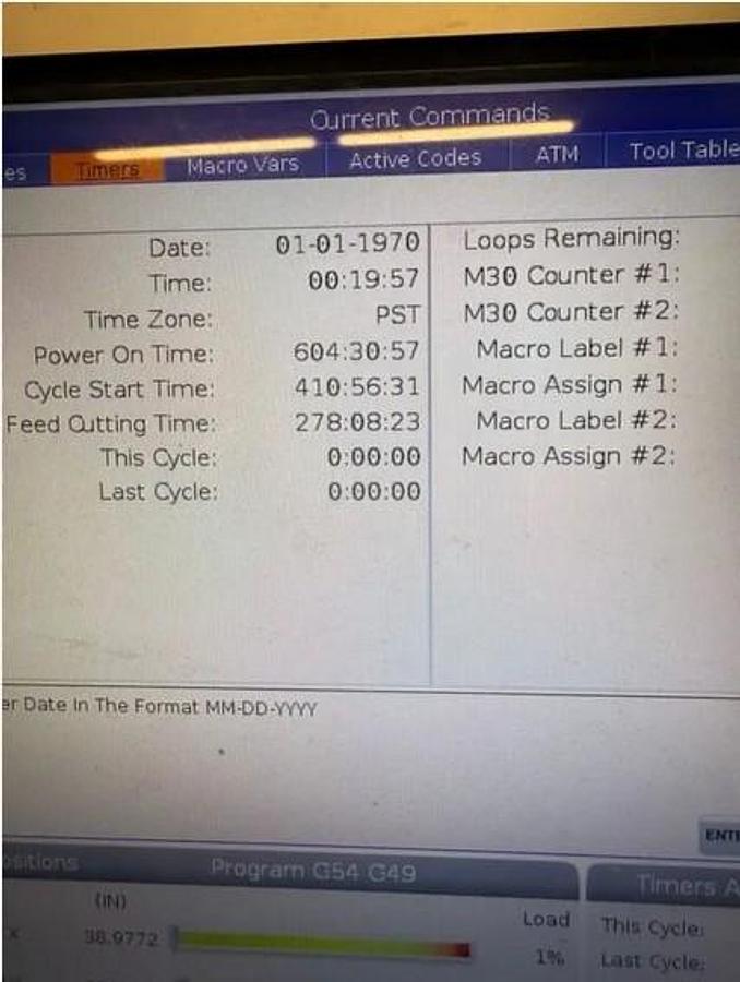 Used 2018 Haas VF-4 10,000 RPM Spindle, 4th Axis Drive, High Speed Machining, Prog. Coolant Nozzle, 40 Pos. Side Mount ATC