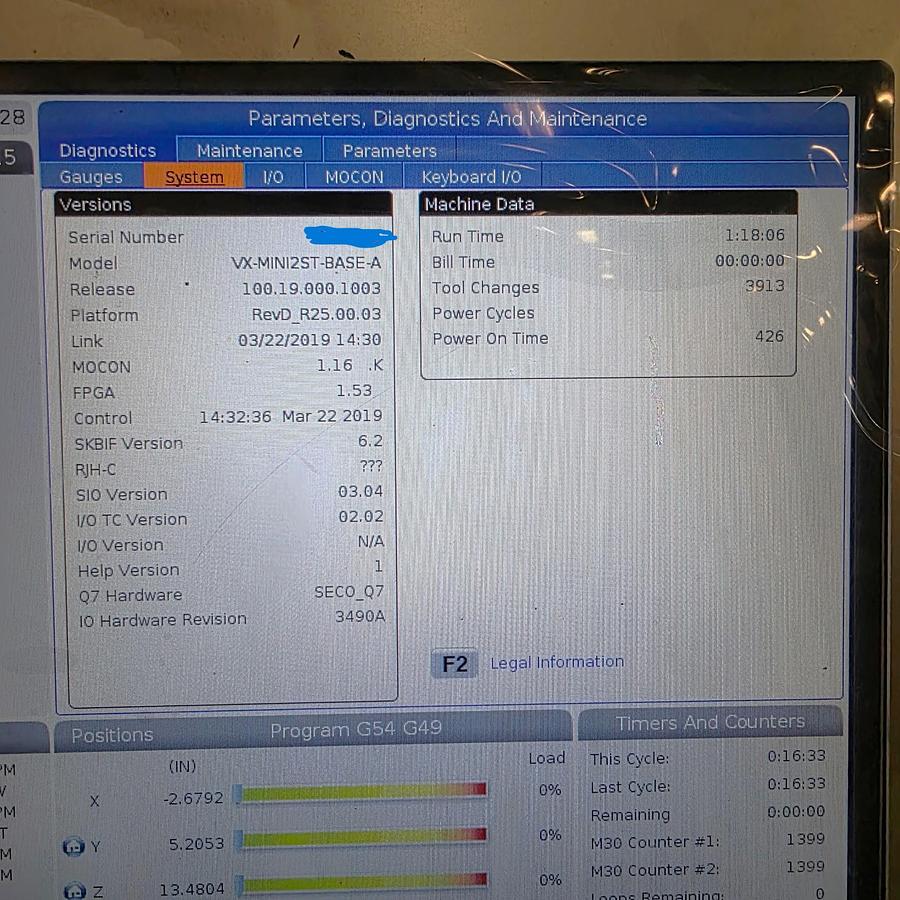 Used 2019 Haas Mini Mill 2 with Probing Package, Programmable Coolant, Auto Air Gun, Coolant System, LOW HOURS