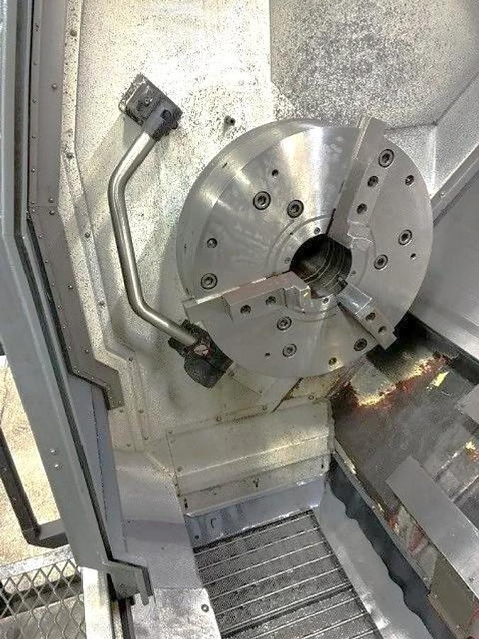 Used 2013 YCM TC-46M/3200 with Milling Capability, 18" Hyd. Chk, 6.5" Bar Cap., 29.55" Max Turn Diam., 134.45" cc, Steady, Conveyor, Tailstock