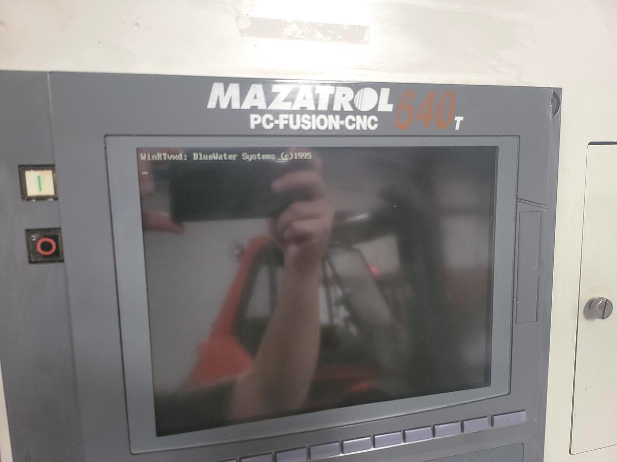 Used 2003 Mazak SQT100MS Mazatrol Fusion 640T w/ Milling/Drilling Cap., Subspindle, Spego Bobcat Barfeed, Parts Catcher