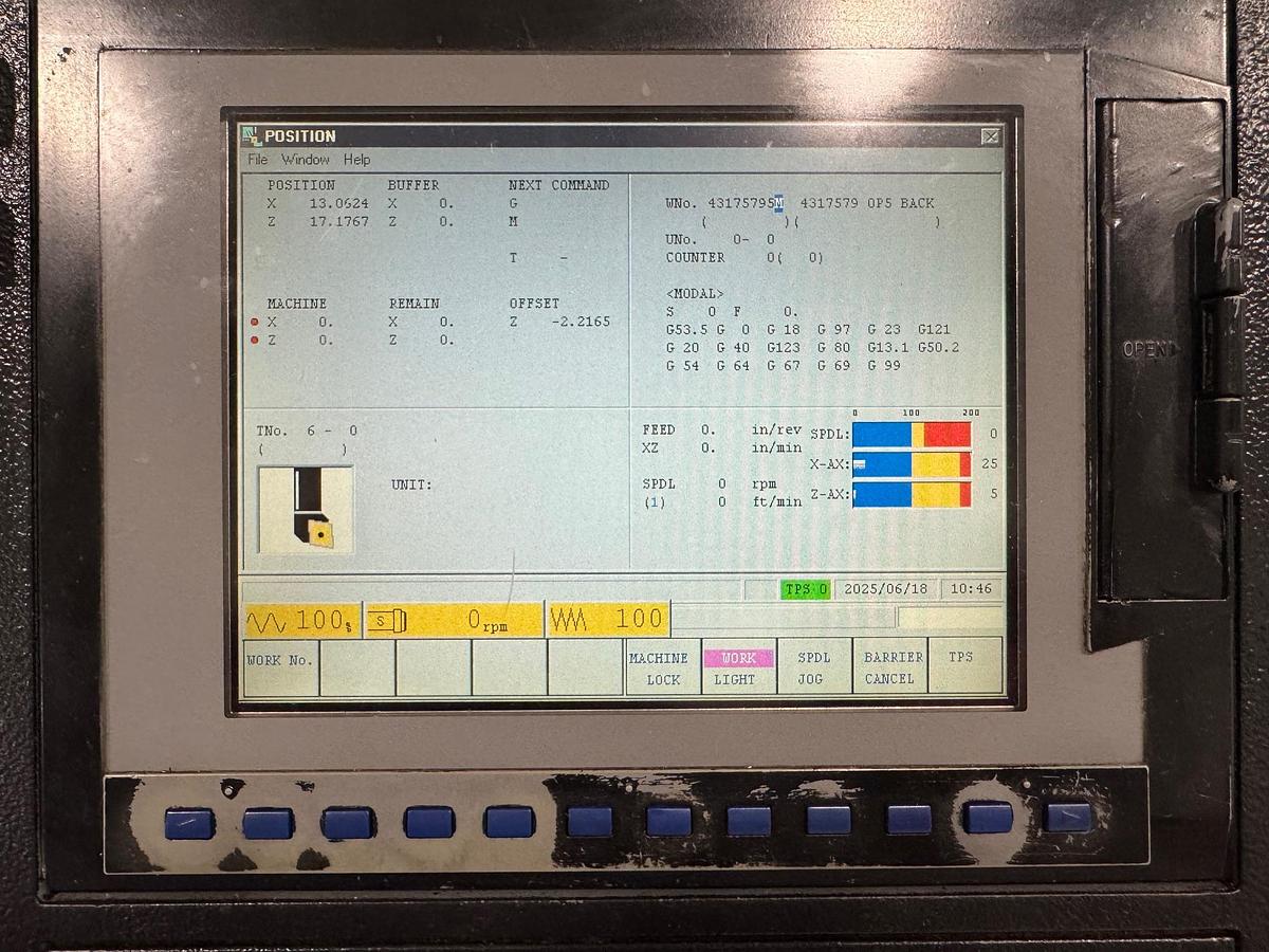Used 2003 Mazak Nexus QTN 200 with Chip Conveyor, Tool Presetter, Tailstock, 8" Hyd. Chuck, High Press Coolant