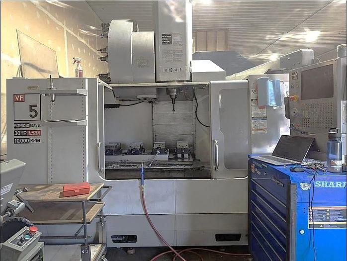 Used 2007 Haas VF5/50 XT with 4th Axis Drive, Tool Probing, 10,000 rpm, 50 Taper with Extended X Axis Travel