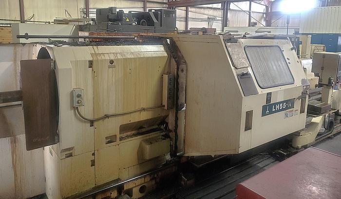 Used 2005 Okuma LH-55N/3000 with 12.99" Spindle Bore, Dual 24" Chucks, Chip Conveyor, Tailstock, Dual Turret Design