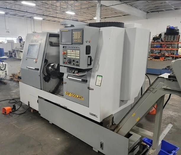 Used 2007 Leadwell T-8 with 12" Chuck, 3" Bar Capacity, Chip Conveyor, Tool Presetter, Tailstock