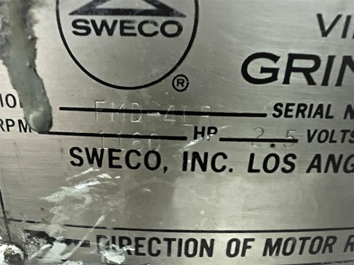 Used Sweco FMD-4LR Vibro-Energy Finishing Mills