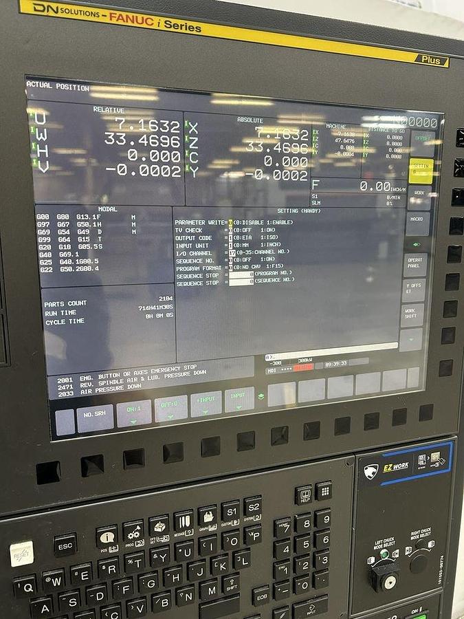 Used 2022 DN Solutions Puma 3100 XLY with Live Milling, Y Axis, Extra Long Bed, Steady Rest, Tailstock, 4" Bar Capacity, ONLY 1328 Cutting Hrs.