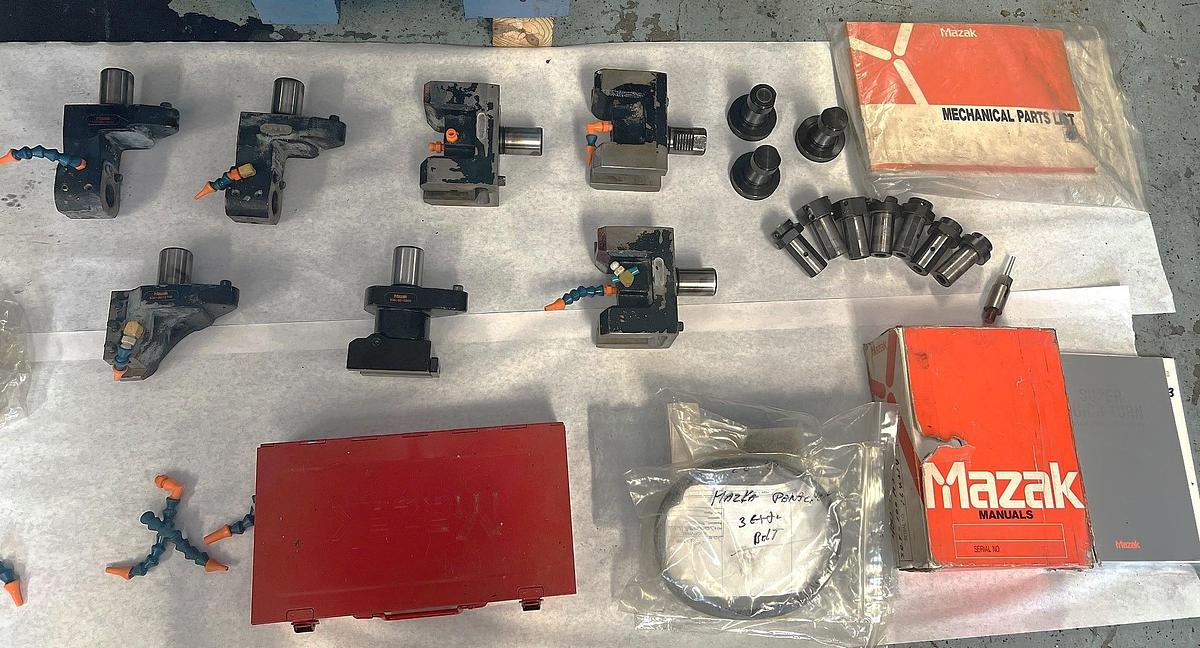 Used 2003 Mazak SQT100MS Mazatrol Fusion 640T with Milling/Drilling Capability, Subspindle, Spego Bobcat Barfeeder, Parts Catcher