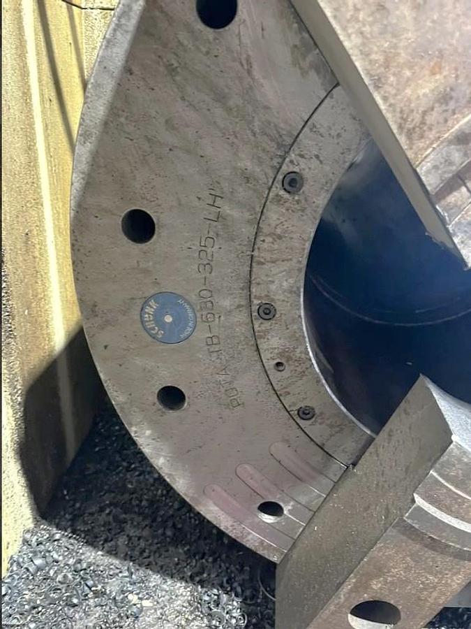 Used 2012 Chevalier FBL-530C with 12.59" Bore, 32" 4 Jaw Manual Front Chk, 28" Rear Air Chk, Tailstock, 118" cc, 500 RPM, Conveyor 