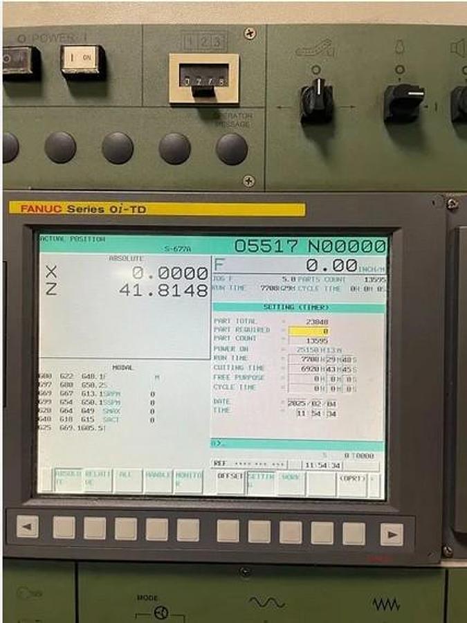 Used 2012 Victor Taichung VTurn 46 Heavy Duty CNC Lathe with 32" sw, 69" cc, 4.52" Bar Capacity, 68 HP, 15" Chuck, 4 Spd Gearbox