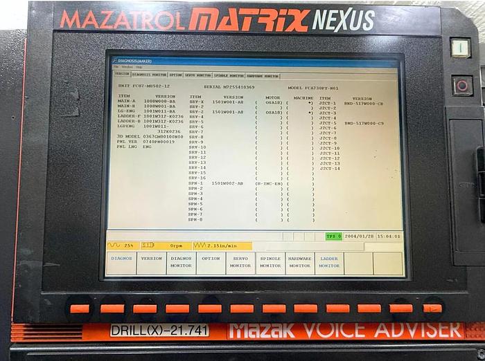 Used 2007 Mazak Nexus QTN 450-II/1000 Big Bore with Chip Conveyor, SMW 18" Air Chuck, Tailstock, Prep for Rear Chuck, Threading