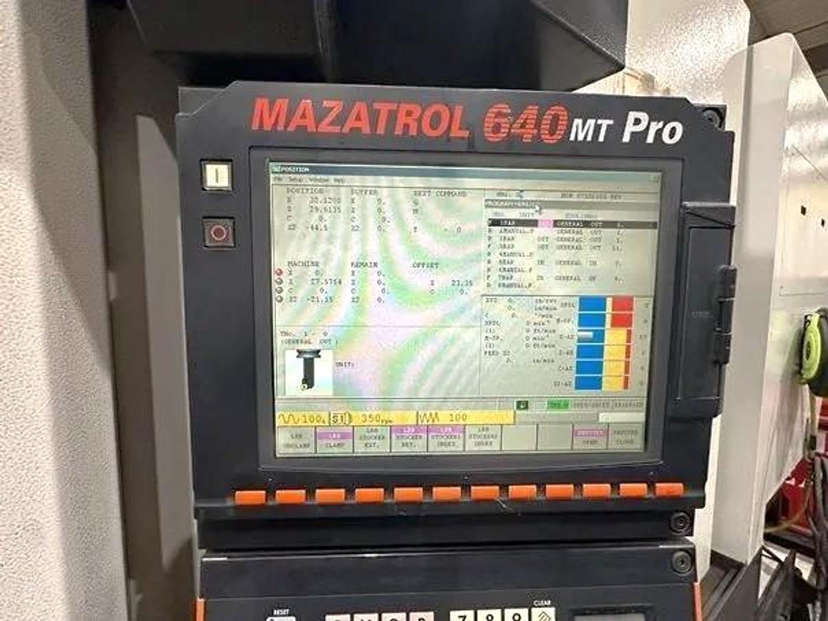 Used 2008 Mazak Cybertech Turn 4500M/3000 with 7.23"Big Bore, Milling, 33.86" sw, 120" cc, SMW Steady Rest, Tailstock, Air Chuck
