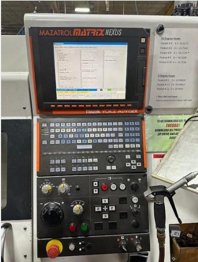 Used 2008 Mazak Nexus QTN 250-II M with Matrix Nexus Control, C Axis Milling, 10" Hyd Chk, Conveyor, HPC
