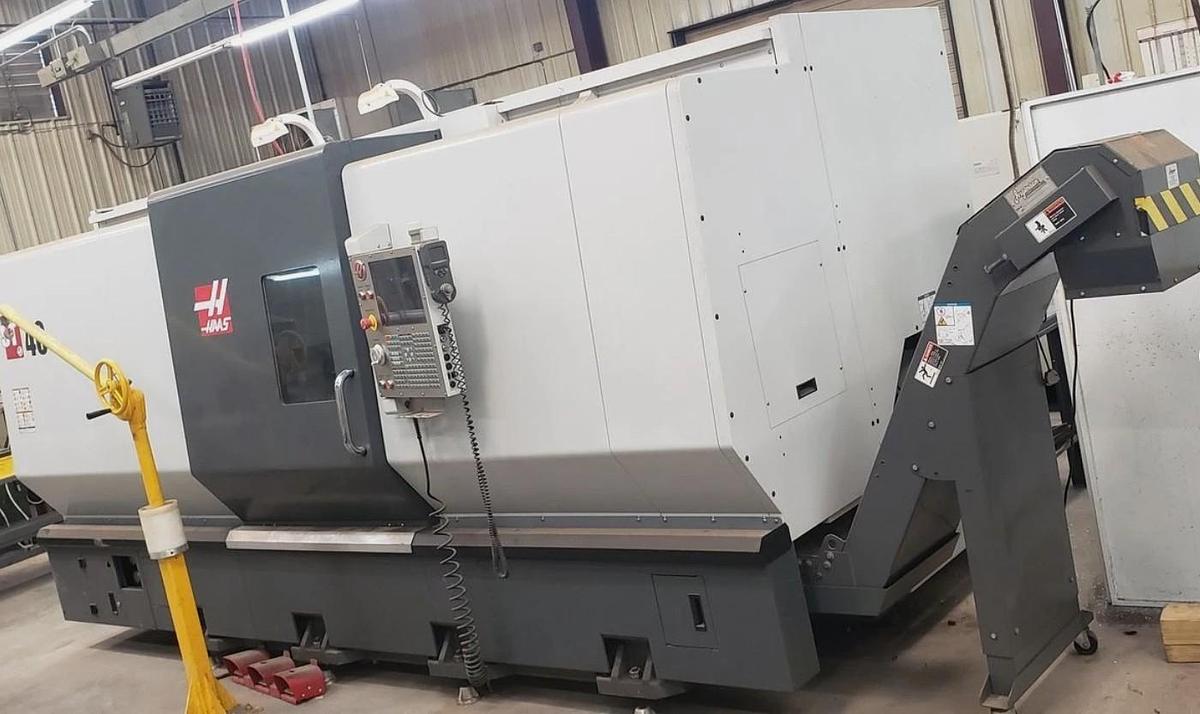 Used 2014 Haas ST-40 with SMW Hydraulic Steady Rest, 4" Bar Capacity, Toolsetter, Tailstock, Chip Conveyor, 44" Centers