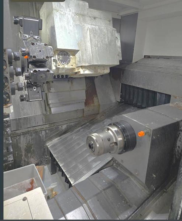 Used 2022 Quicktech T8 Hybrid 9 Axis Lathe with Milling/Drilling, Subspindle, Turret and Gang Slide, Barfeed, Parts Exit Conveyor, Chip Conveyor