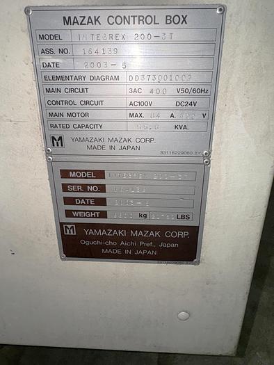 Used 2003 Mazak Integrex 200-IIIT with Lower Turret, Tailstock, B Axis Pendulum Turret