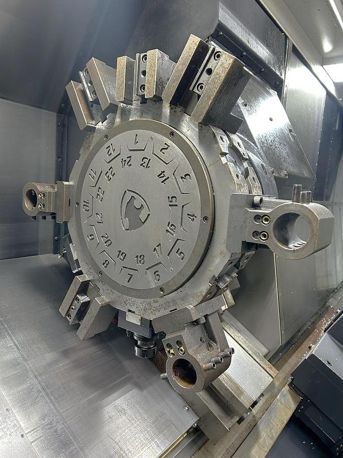 Used 2022 DN Solutions Puma 3100 XLY with Live Milling, Y Axis, Extra Long Bed, Steady Rest, Tailstock, 4" Bar Capacity, ONLY 1328 Cutting Hrs.