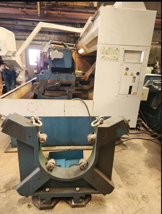 Used 2006 Romi M33 x 80" Oilfield Type Hollow Spindle Lathe with 10.5" Bore, Steady Rest, Chip Conveyor, Tailstock