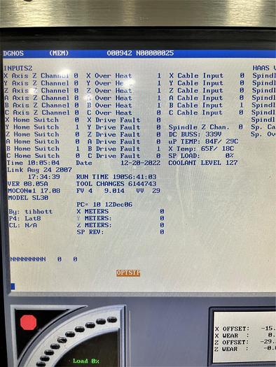 Used 2008 Haas SL-30 chucker with Haas Servo 300 Barfeeder