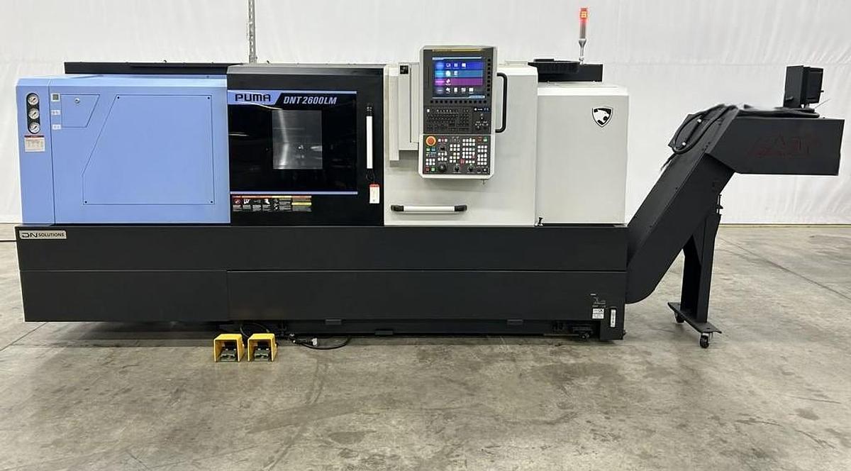Used 2024 DN Solutions Puma DNT-2600LM with C Axis, Milling/Drilling, 10" Hyd Chuck, Tailstock, Chip Conveyor, Tool Eye,