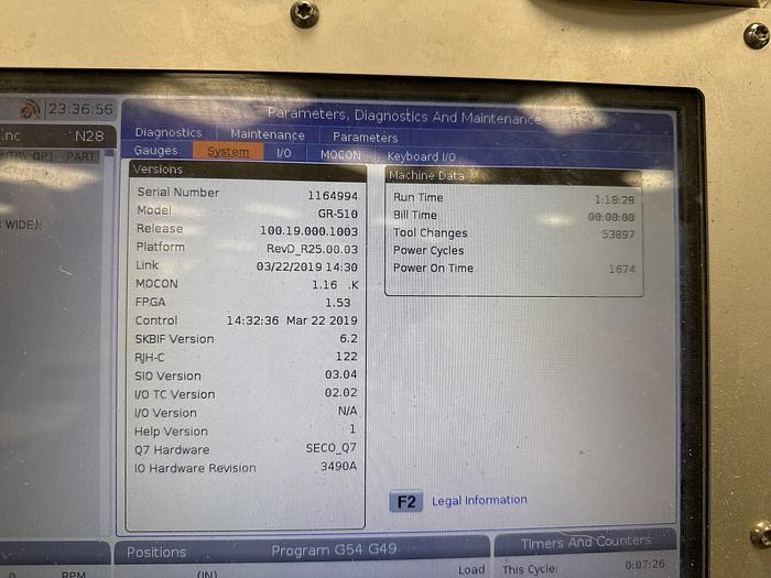 Used 2019 Haas GR-510 Bridge Type CNC Router