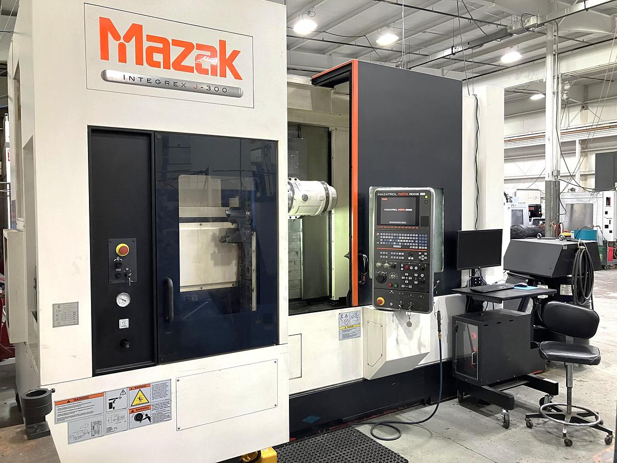 Used 2012 Mazak Integrex J-300 with B Axis Head, Y Axis, C Axis Rotation with Milling, Conveyor, 10" Chuck, Tailstock, 36 ATC, 12,000 RPM Milling