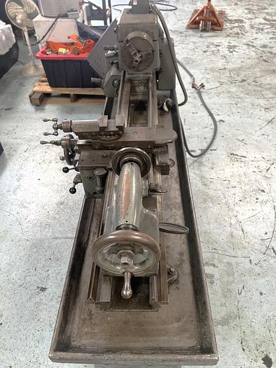 Used 1997 Clausing 5429 Engine Lathe 13" x 35" Capability, Steady Rest, Tailstock, 6" Chuck, Pedestal Cabinet Mount