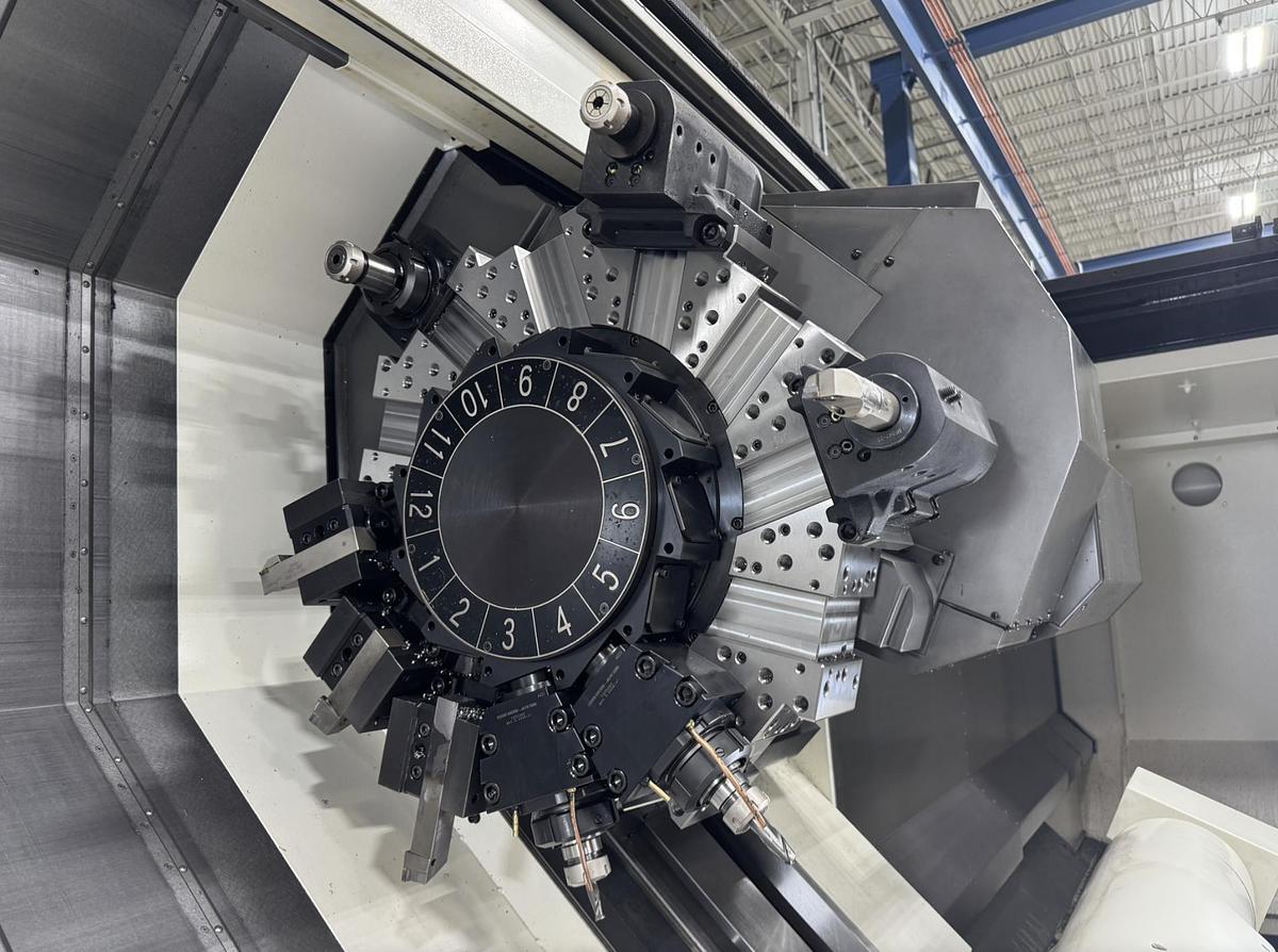 Used 2022 DMG Mori SL603BMC/4000 with C Axis/Live Milling, 28" 3 Jaw Chk, 21" Rear Chk, Steady Rests, 7.3" Bar Cap., Fanuc