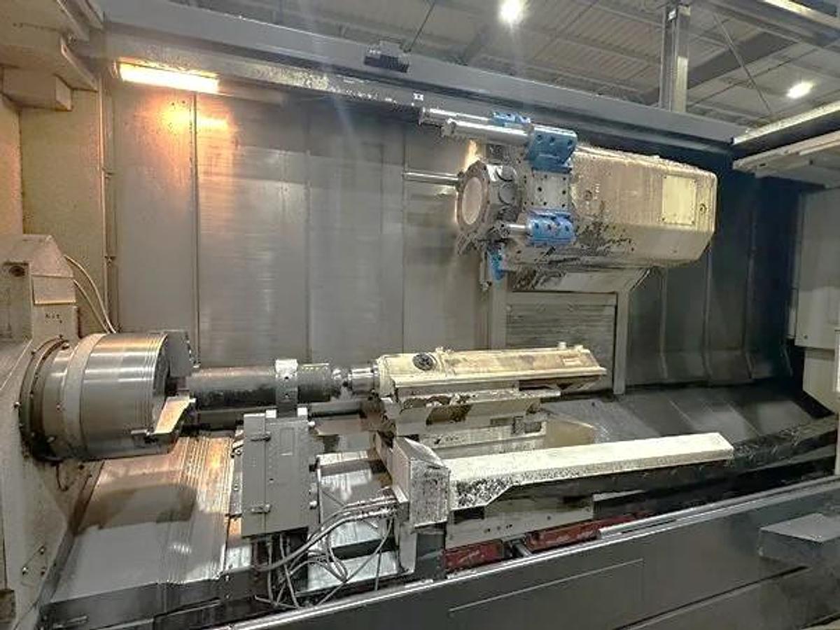 Used 2008 Mazak Cybertech Turn 4500M/3000 with 7.23"Big Bore, Milling, 33.86" sw, 120" cc, SMW Steady Rest, Tailstock, Air Chuck
