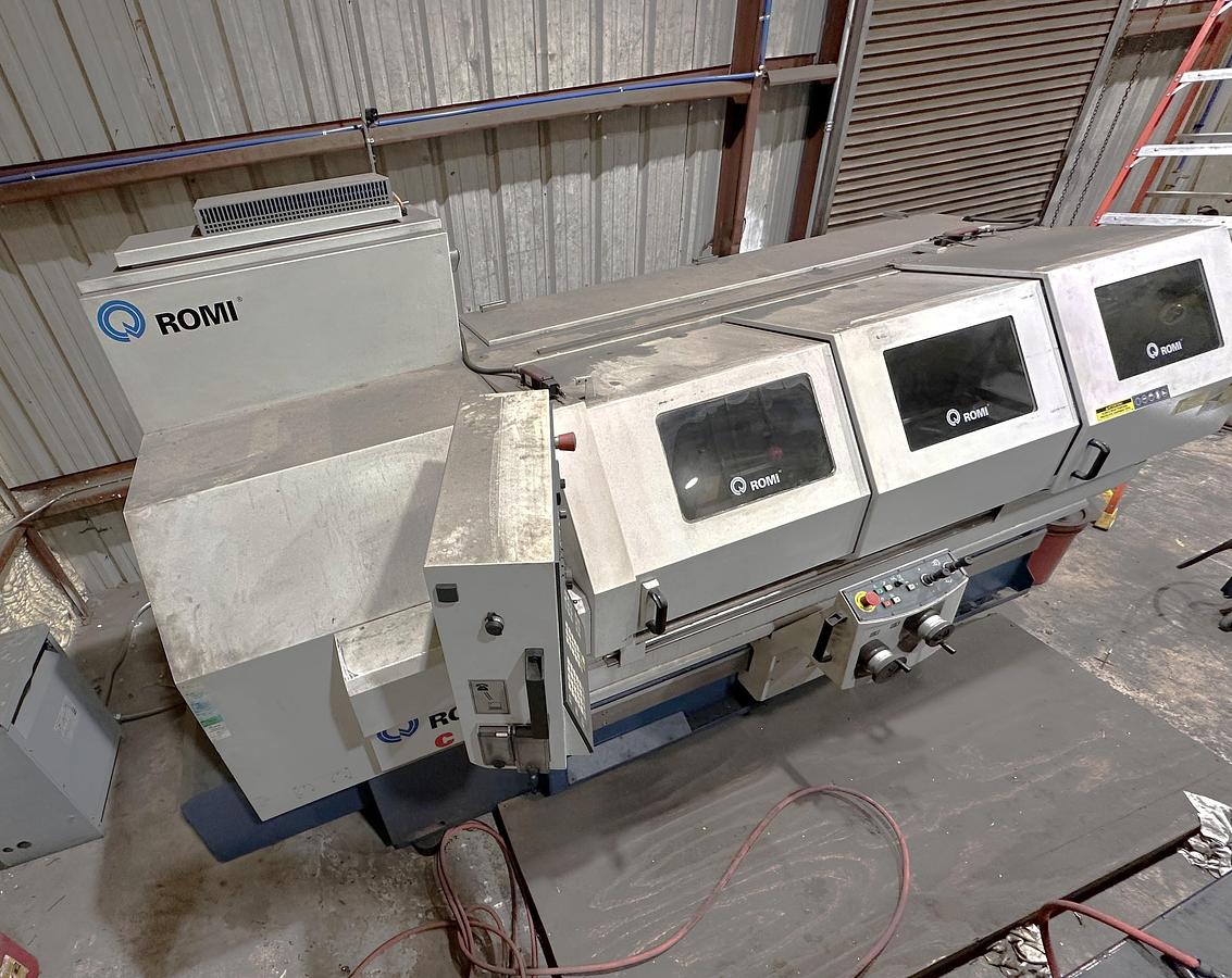 Used 2013 Romi C-510 Combination Teach Type CNC Lathe, 10" Chuck, 2.6" Bar Cap., 60" cc, Tool Post, Tailstock, Hand Wheels
