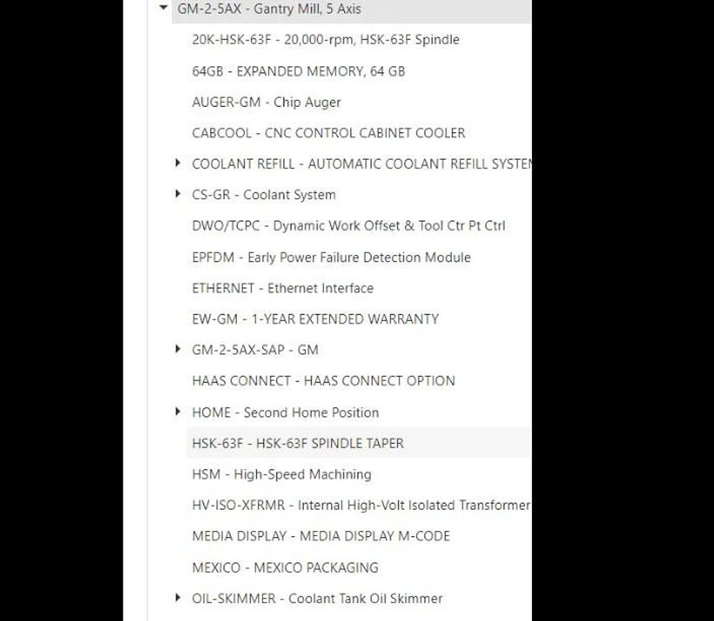 Used 2019 Haas GM-2-5AX with Nutating Head, Extended 40" Z Travel, Probing, Hi-Speed Machining, Chip Auger, 20,000 RPM, HSK63F