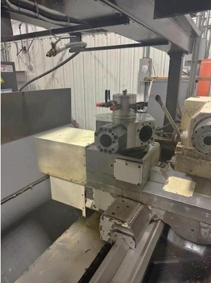 Used 2007 Mazak Powermaster 3000U  w/ 10.2" Bore, (2) 18" 4 Jaw Manual Chucks, Chip Conveyor, Tailstock