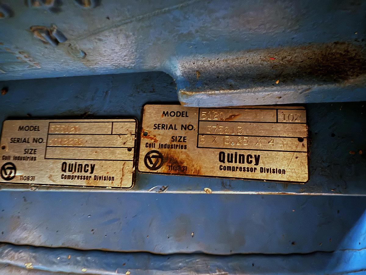 Used 1989 Quincy Model EE-5120 Electric Reciprocating Air Compressor