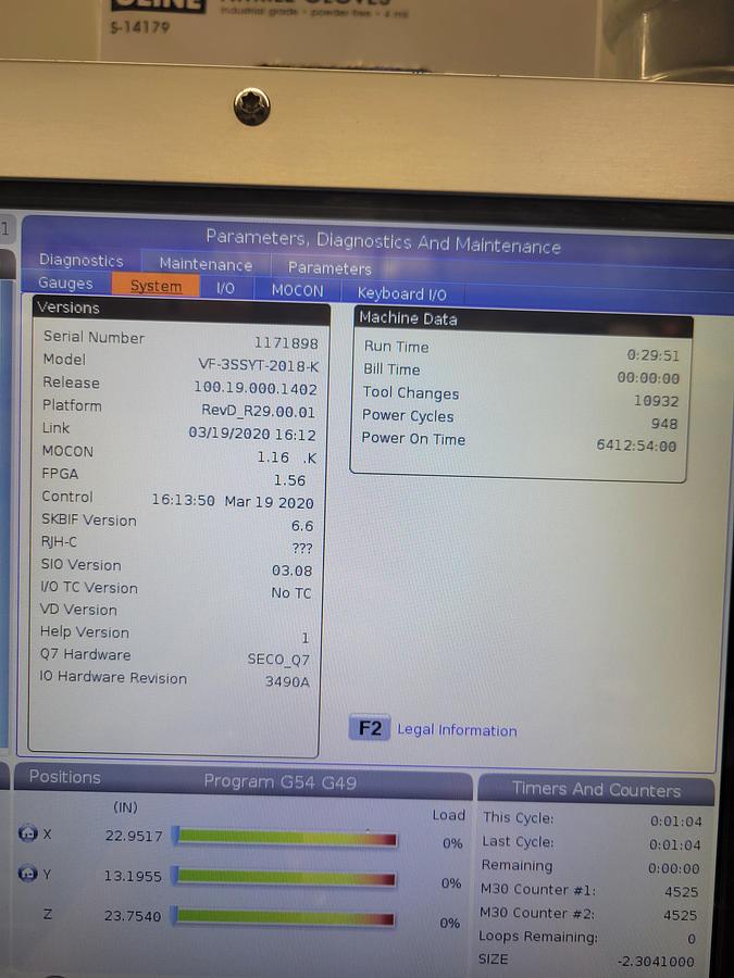 Used 2020 Haas VF-3SSYT with Extended 26" Y Axis Travels, Haas Probing, 4th Axis Drive, Prepped for CTS, Chip Auger, Royal Filtermist