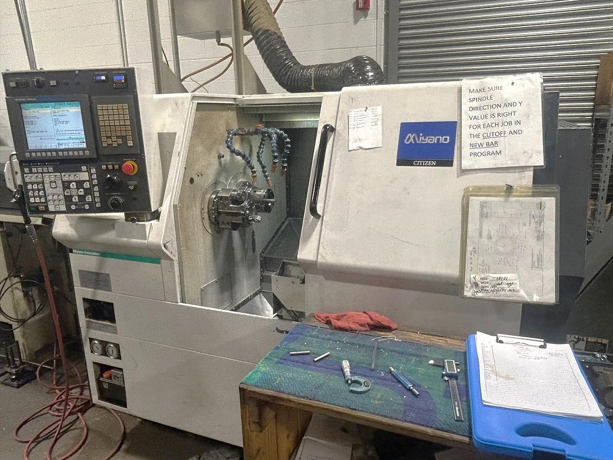 Used 2011 Miyano DNA-42 DHY, Twin Turret Design, Twin Spindles, Y Axis on Upper Turret, Milling Capability, Barfeed, Chip Conveyor