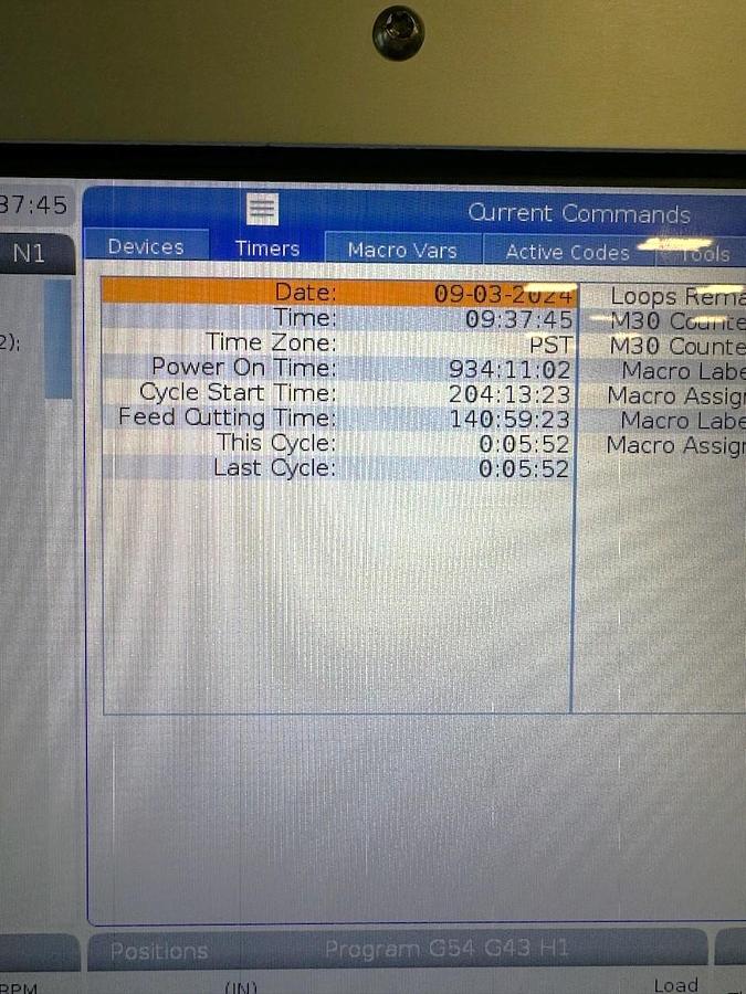 Used 2022 Haas EC-1600ZT-5AX with Ext. Z travel, 4th Axis Table, 50 ATC, CAT 50, TSC, Renishaw Probing, ONLY 140 FEED CUT HOURS