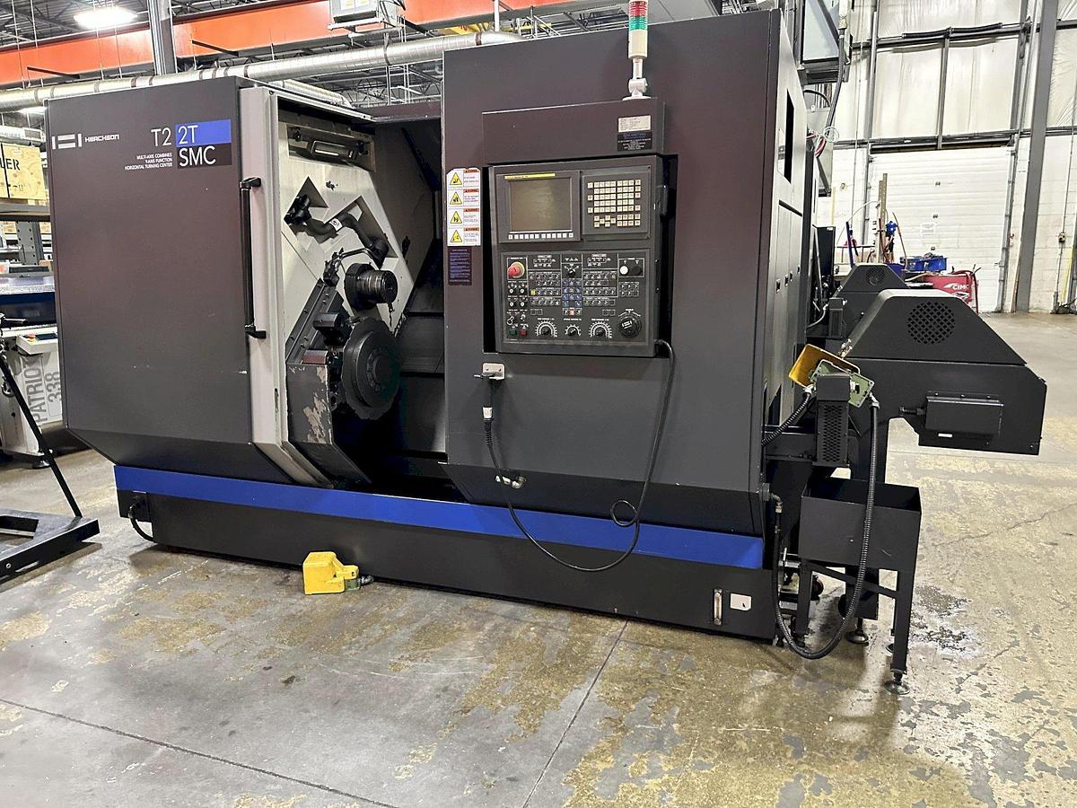 Used 2013 Hwacheon T2-2T with Twin Spindle, Twing Turrets, Live Milling/Drilling, Parts Catcher & Conveyor, Chip Conveyor, Fanuc 0i-TD