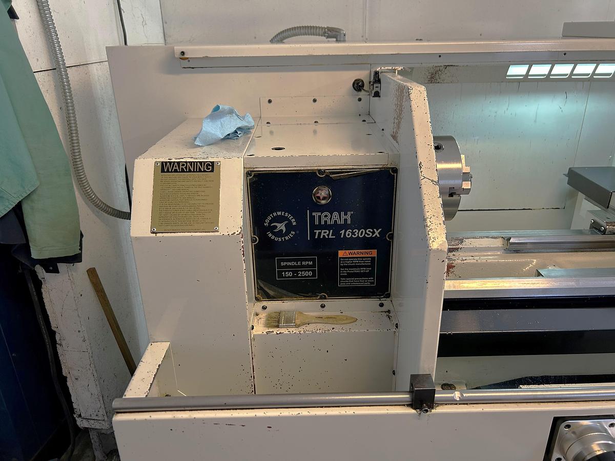 Used 2013 Southwestern Industries Trak TRL 1630SX w/ Prototrak SLX Control, 4 Way Tool Post, Tailstock, 8" Chuck