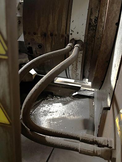 Used 2008 Haas TL-4 Big Bore Lathe w/ 10.8" Spindle Bore, Dual 24" Chucks, Chip Conveyor