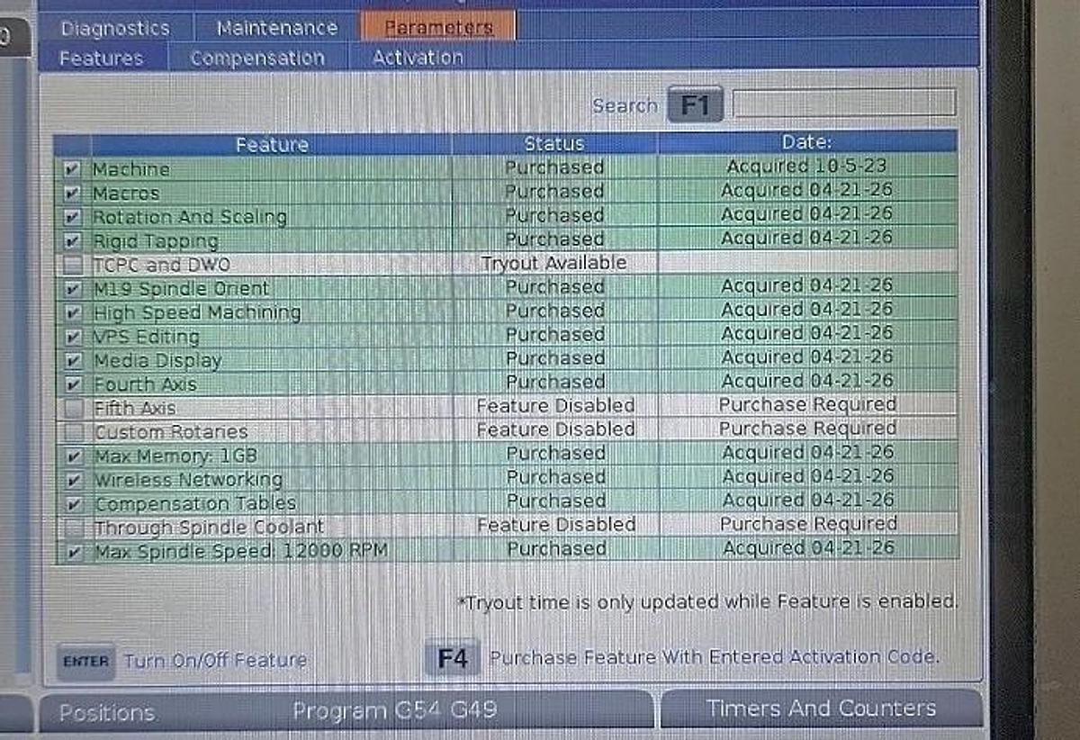 Used 2019 Haas VF-2SS, WIPS Renishaw Part & Tool Probe