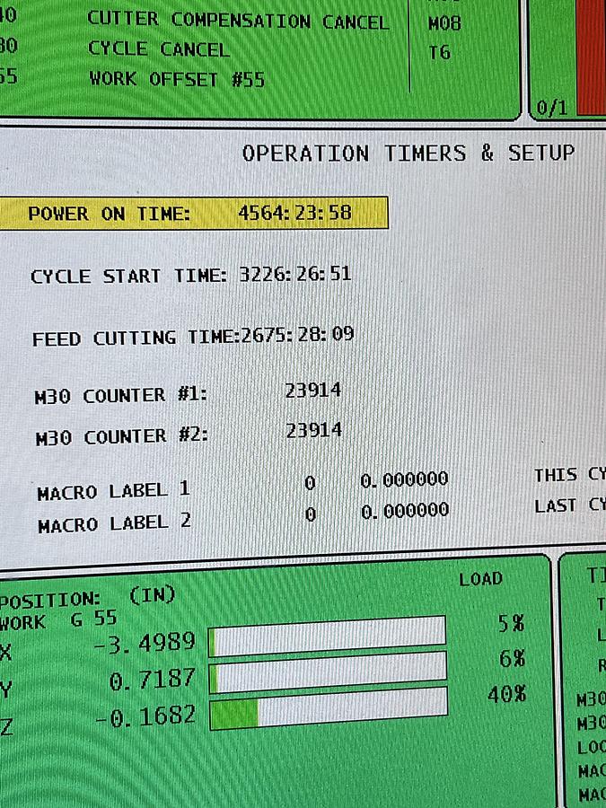 Used 2012 Haas VF8/50 with Coolant Thru Spindle, Probe Ready, 4th Axis Table, CAT 50, 7500 RPM, 30 Station Tool Changer, 