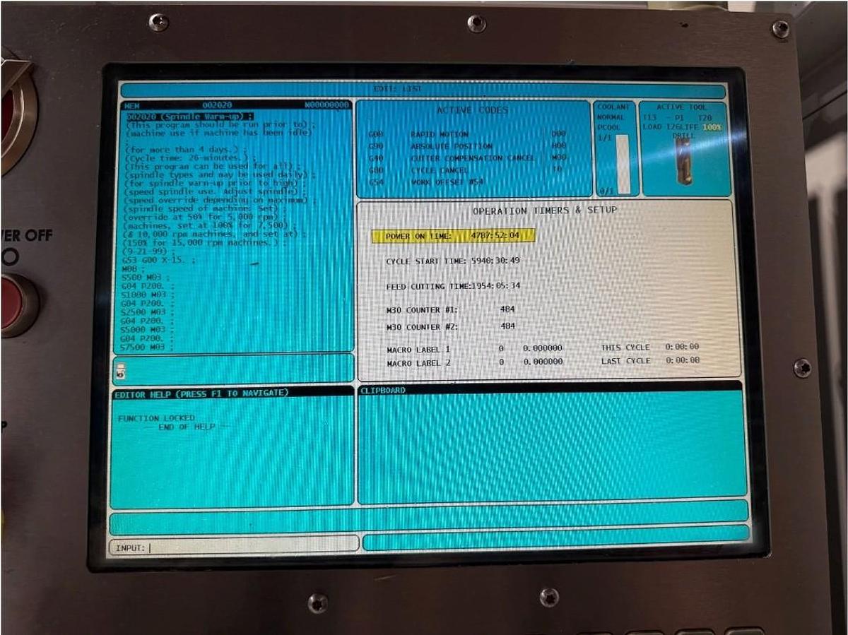 Used 2012 Haas EC-500 with 40 Pos. ATC, 1000 PSI Coolant Thru Spindle, Haas Probing Package, 1 Deg Pallet Index, 2 Pallet Changer