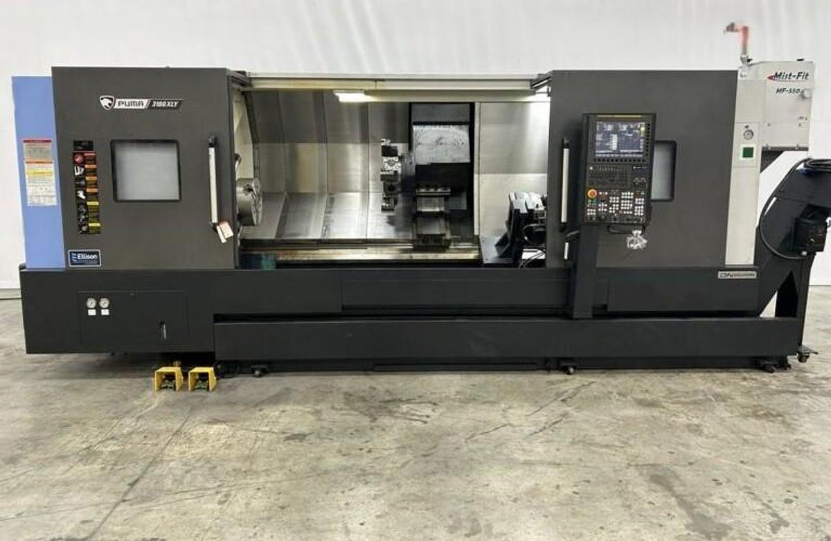 Used 2022 DN Solutions Puma 3100 XLY with Live Milling, Y Axis, Extra Long Bed, Steady Rest, Tailstock, 4" Bar Capacity, ONLY 1328 Cutting Hrs.