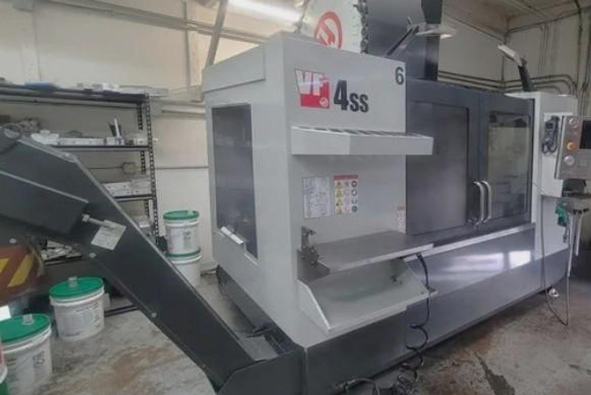 Used 2016 Haas VF4SS with Haas HRC-160 4th Axis Rotary Table, 40 Station ATC, Renishaw Probing, Pcool, 12,000 RPM