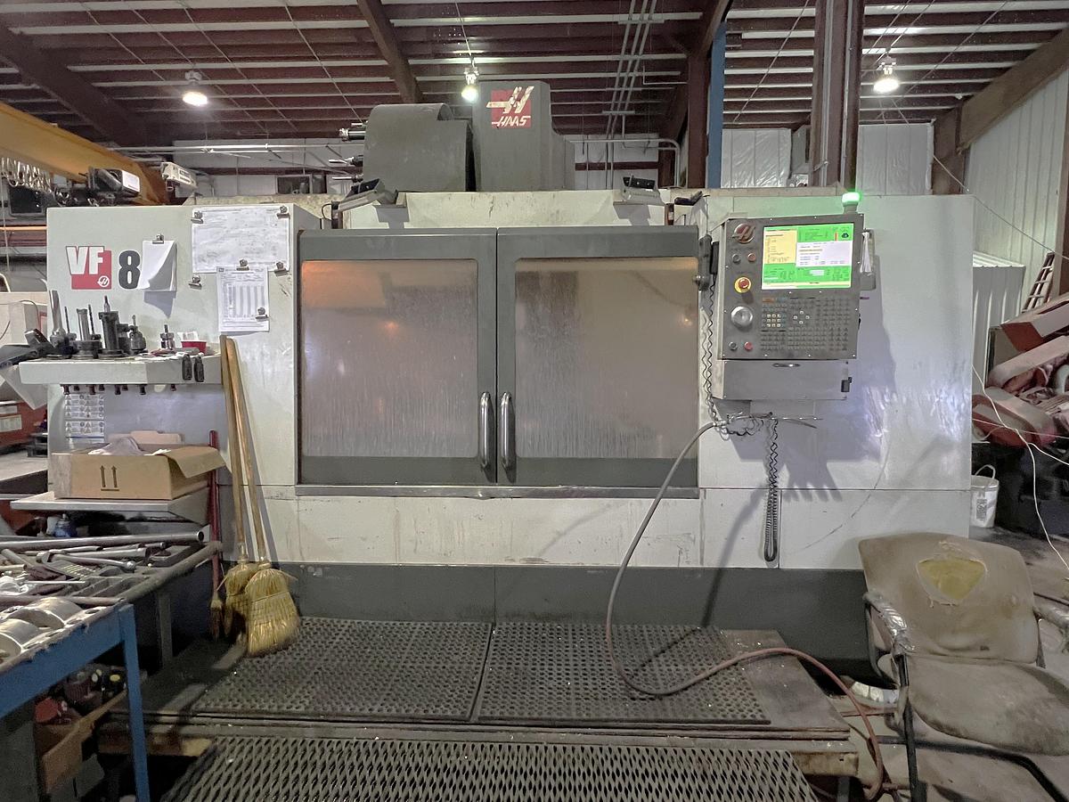 Used 2012 Haas VF8/50 with Coolant Thru Spindle, Probe Ready, 4th Axis Table, CAT 50, 7500 RPM, 30 Station Tool Changer, 